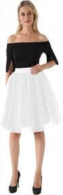img 3 attached to FEOYA Women'S Tutu Skirts 5-Layer Knee Length A-Line Tulle Pleated Princess Evening Gown Prom Wedding Skirt
