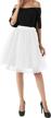 feoya women's tutu skirts 5-layer knee length a-line tulle pleated princess evening gown prom wedding skirt logo
