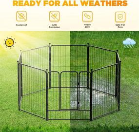 img 1 attached to 🐶 CAKOSSY Heavy Duty Metal Dog Playpen [32 Inch Height, 8/16/24/32 Panels] Rustproof Puppy Playpen for Indoor & Outdoor Use - Ideal for Small, Medium & Large Dogs | Foldable Dog Fences for the Yard, Home, camp