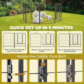 img 2 attached to 🐶 CAKOSSY Heavy Duty Metal Dog Playpen [32 Inch Height, 8/16/24/32 Panels] Rustproof Puppy Playpen for Indoor & Outdoor Use - Ideal for Small, Medium & Large Dogs | Foldable Dog Fences for the Yard, Home, camp