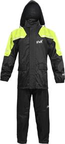 img 1 attached to 🌧️ High-Visibility Green HWK Motorcycle Rain Suit (Large) - Reflective Waterproof Rainsuit for Men & Women: Gear Jackets & Pants