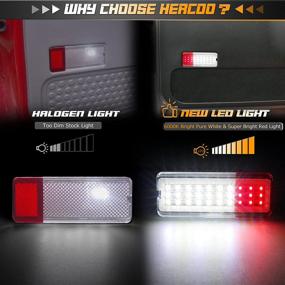 img 3 attached to HERCOO LED Interior Door Light Reflector Door Panel Courtesy Lights for Ford Excursion 2000-2005, F250 F350 F450 F550 Super Duty 1999-2007, Pack of 2 - Premium Quality, White & Red Lamp
