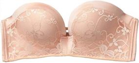 img 3 attached to Retro Women'S Wireless Lace Bralette Slightly Lined Lift Support Invisible Seamless Plunge Strapless Bra