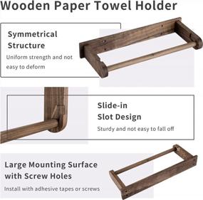 img 3 attached to Wood-Paper-Towel-Holder-Under-Cabinet-Kitchen-Handmade - Wall Mounted/Adhesive No Drill Sturdy Roll Hanging Organizer, Horizontal Papertowel Dispenser Easytear, Handcraft Decor Gift Real Woodwork Home