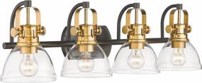 img 4 attached to Transform Your Bathroom With A 31 Inch Black And Gold Vanity Light For Mirror - 4-Light Fixture With Clear Glass Shades - ZY50B-4W BK+BG