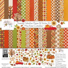 img 2 attached to Miss Kate Cuttables Sweater Weather Paper & Sticker Kit - 17 Double-Sided 12X12 Papers, 33 Designs & 1 8X12 Sticker Sheet For Scrapbooking Card Making Crafting