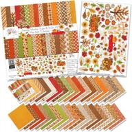 miss kate cuttables sweater weather paper & sticker kit - 17 double-sided 12x12 papers, 33 designs & 1 8x12 sticker sheet for scrapbooking card making crafting logo