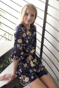 img 3 attached to 👗 Stylish Smukke Gorgeous Printed Ruffles Navy Multicolor Girls' Jumpsuits & Rompers