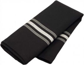 img 4 attached to Set Of 6 Spun Polyester Bistro Napkins, 18 X 22 Inches, Black And White Striped, From TableLinensforLess