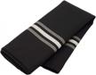 set of 6 spun polyester bistro napkins, 18 x 22 inches, black and white striped, from tablelinensforless logo