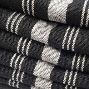 img 1 attached to Set Of 6 Spun Polyester Bistro Napkins, 18 X 22 Inches, Black And White Striped, From TableLinensforLess