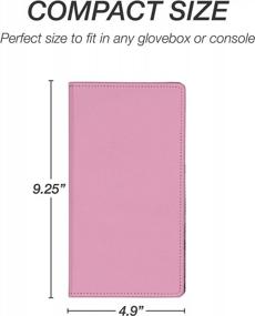 img 2 attached to Pink Leatherette Car Registration Holder & Vehicle Glovebox Organizer With Key Contact Cards