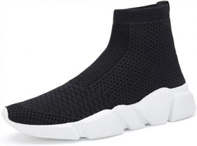 img 1 attached to Santiro Mens Walking Shoes: Breathable Knit Slip On Sneakers For Lightweight Athletic Gym, Casual Running & Tennis Shoes.
