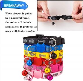 img 2 attached to Keep Your Feline Friend Safe With TCBOYING Reflective Breakaway Cat Collar Set - Bell, ID Tag & Stylish Lattice Design - Ideal For Kittens, Small Dogs (6Pcs)