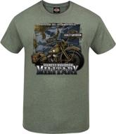 harley-davidson military - men's military green graphic t-shirt for tour of duty pacific - authentic harley style! logo