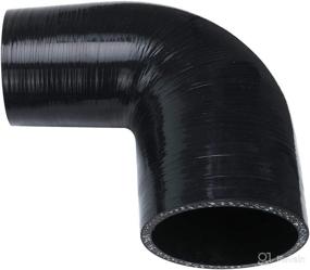 img 2 attached to 🔌 AC Performance 90 Degree Elbow Reducer Coupler | 2-2.25" (51-57mm) | Leg Length 3.5" (90mm) | 0.18" (4.5mm) Wall Thickness | 3-Ply Reinforced | Universal Black Silicone Hose