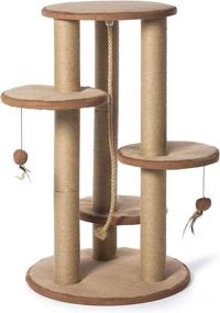 img 4 attached to Prevue Pet Products 7150 Kitty Power Paws Multi-Platform Cat Scratcher with Tassels - Natural, High-Quality Cat Scratching Post