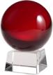 red crystal ball 80mm (3.1in) with angled stand & gift package - amlong crystal logo