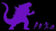 godzilla chasing family graphic sticker логотип