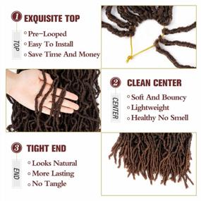 img 2 attached to Get The Perfect Goddess Look With 18 Inch Faux Locs Crochet Hair - Ombre Brown, Soft And Easy To Use Synthetic Braids For Women, 8 Packs With Pre-Loops - 1B/30 Shade