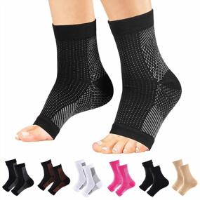 img 1 attached to 6 Pairs Ultrafun Compression Socks For Men & Women With Nano Sleeves For Arch, Heel, And Achilles Tendonitis Pain Relief, Elastic And Breathable For Plantar Fasciitis Support (L/XL)