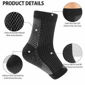 img 2 attached to 6 Pairs Ultrafun Compression Socks For Men & Women With Nano Sleeves For Arch, Heel, And Achilles Tendonitis Pain Relief, Elastic And Breathable For Plantar Fasciitis Support (L/XL)
