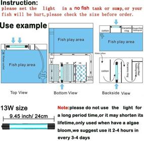 img 1 attached to 🐠 Ultimate 13W UVC Timer Aquarium UV Clean Light: Algae Clear, Green Bloom Clean, Fish Tank UV Water Clean Lamp for Sump Pond Filter Tank