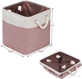 img 3 attached to 10.5-Inch Storage Cubes with Rope Handles - Set of 3 Rose Red & White - Ideal for Clothes, Home, Nursery Storage