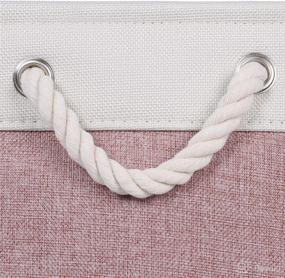 img 2 attached to 10.5-Inch Storage Cubes with Rope Handles - Set of 3 Rose Red & White - Ideal for Clothes, Home, Nursery Storage