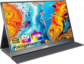 img 4 attached to MNN Portable Monitor 15.6 Inch Ultra Slim with 🖥️ Speakers, Full Function Type-C, OTG, Longer Cables - M156F01 IPS Display