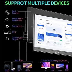 img 2 attached to MNN Portable Monitor 15.6 Inch Ultra Slim with 🖥️ Speakers, Full Function Type-C, OTG, Longer Cables - M156F01 IPS Display