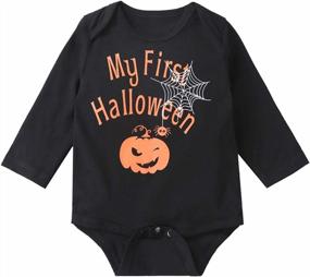 img 2 attached to Pumpkin Patch Cutie: Baby Boy'S First Halloween Outfit With Long Sleeve Top And Pants Set