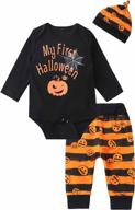 милашка с тыквенной нашивкой: первый костюм мальчика на хэллоуин с топом с длинным рукавом и брюками логотип