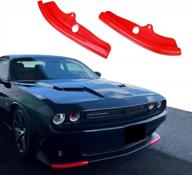 upgrade your dodge challenger scat pack with keptrim front bumper lip splitter protector cover - red (2015-2021 compatible, 2pcs) logo