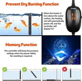 img 2 attached to 🐠 Foxhymir Submersible Aquarium Heater 300W/500W - Accurate Temperature Control for Saltwater and Freshwater Tanks