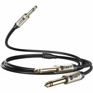 gearit 2-pack dual 1/4" to 3.5mm male 6.35mm ts mono stereo y-cable splitter, 3ft логотип