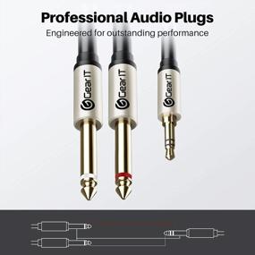 img 3 attached to GearIT 2-Pack Dual 1/4" To 3.5Mm Male 6.35Mm TS Mono Stereo Y-Cable Splitter, 3Ft