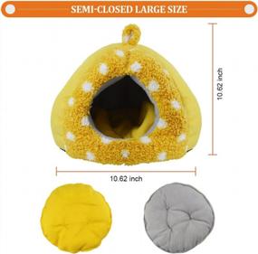 img 3 attached to HOMEYA Guinea Pig Bed, Hamster Hideout Small Animal Cage Accessories Supplies, Semi-Enclosed Winter Christmas Large Pumpkin Nest With Removable Mat For Rat Hedgehog Sugar Glider And Chinchilla-Yellow