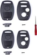 🔑 honda key fob shell - replacement key shell housing with keyless entry remote & stickers | compatible with honda accord crosstour civic cr-v cr-z fit odyssey (2+1 buttons, 2 black) логотип