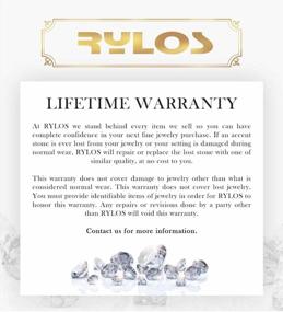 img 1 attached to Rylos Necklaces For Women Yellow Gold Plated Silver 925 Halo Pendant With Gemstone & Genuine Diamond Necklace 18" Chain 6X4MM Birthstone Womens Jewelry Silver Necklace For Women Diamond Necklaces