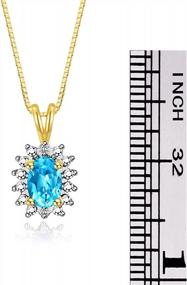 img 2 attached to Rylos Necklaces For Women Yellow Gold Plated Silver 925 Halo Pendant With Gemstone & Genuine Diamond Necklace 18" Chain 6X4MM Birthstone Womens Jewelry Silver Necklace For Women Diamond Necklaces