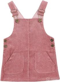 img 4 attached to Cute YURIO Corduroy Strap Pocket Bib Overalls Dress Pinafore Suspender Skirt for Infant Toddler Baby Girl Fall Winter Outfits