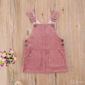 img 3 attached to Cute YURIO Corduroy Strap Pocket Bib Overalls Dress Pinafore Suspender Skirt for Infant Toddler Baby Girl Fall Winter Outfits