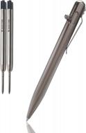 lightweight bolt metal pen combo gift set - bastion titanium pen with black gel ink refill, fine point (0.5mm) for women and men, ballpoint pen for best seo logo