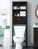 spirich espresso bathroom shelf over toilet - storage cabinet and space saver organizer логотип