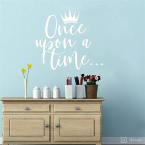 img 1 attached to 👑 JURUOXIN Crown Wall Sticker Art Vinyl: A Tale of Princesses for Kids' Nursery Decor - House Interior Design Enhancement, White, 42X38CM