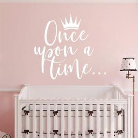 img 3 attached to 👑 JURUOXIN Crown Wall Sticker Art Vinyl: A Tale of Princesses for Kids' Nursery Decor - House Interior Design Enhancement, White, 42X38CM