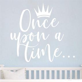 img 4 attached to 👑 JURUOXIN Crown Wall Sticker Art Vinyl: A Tale of Princesses for Kids' Nursery Decor - House Interior Design Enhancement, White, 42X38CM