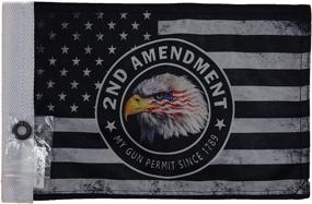 img 4 attached to Hot Rides Durable Motorcycle Flag - 2nd Amendment Design - My Gun Permit - 6 x 9 Inch