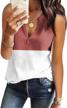 women's tank tops v-neck waffle knit summer casual sleeveless loose t-shirts logo
